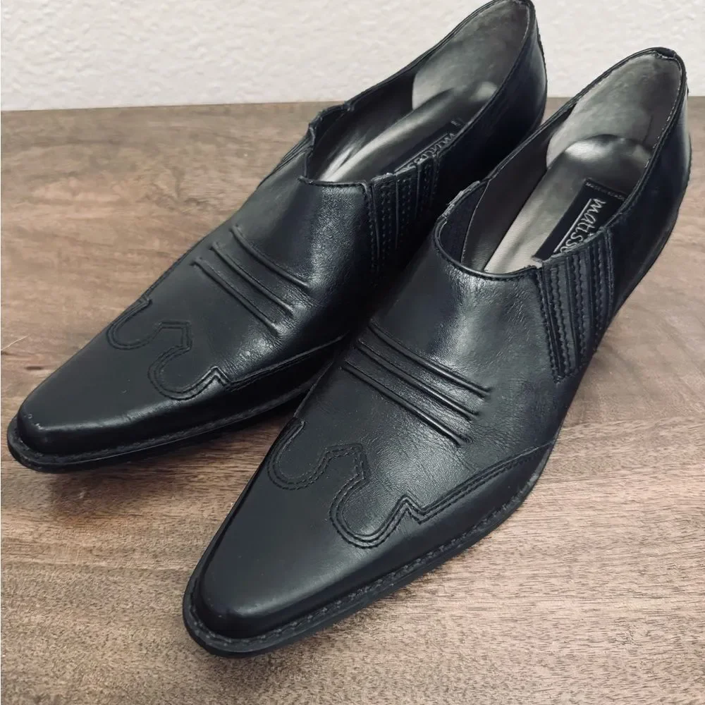 Matisse Brazil Black Leather Western Ankle Boots 8.5